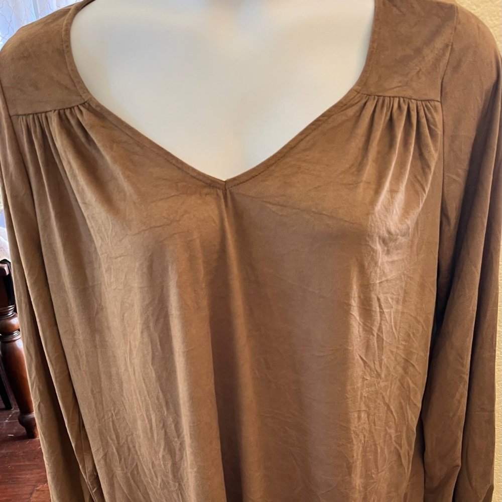 Torrid  Plus size Tan suede dress